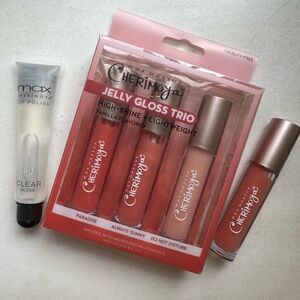 NIB Max Makeup Cherimoya Jelly Gloss Trio Bundle
